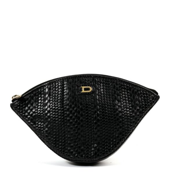 Delvaux Black Toile De Cuir Pouch
