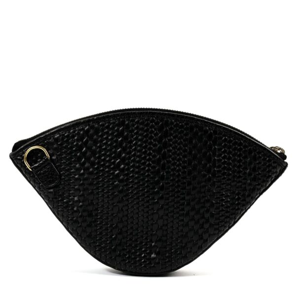 Delvaux Black Toile De Cuir Pouch