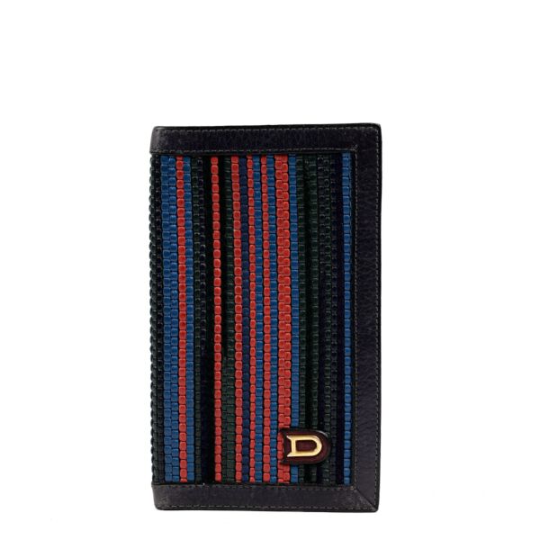 Buy an authenthic Delvaux Multicolor Toile De Cuir Checkbook Holder in good condition at Labellov Antwerp.