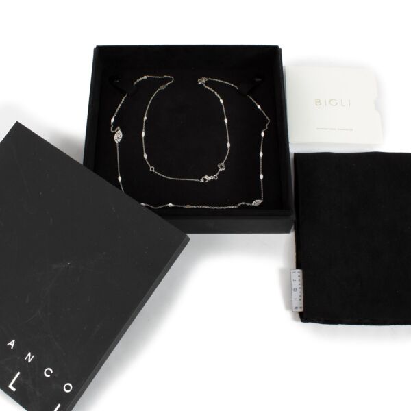 Bigli White Gold Leaves Necklace