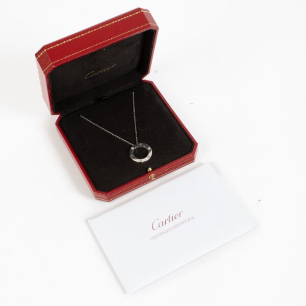 Cartier 3 Diamonds White Gold LOVE Pendant Necklace
