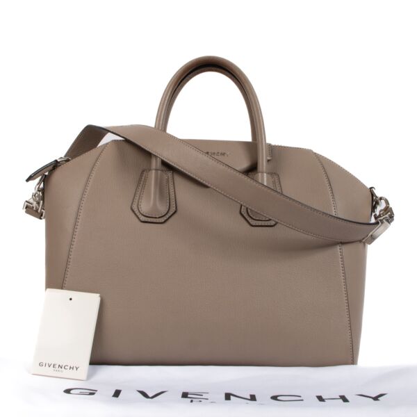 Givenchy Taupe Leather Medium Antigona Bag