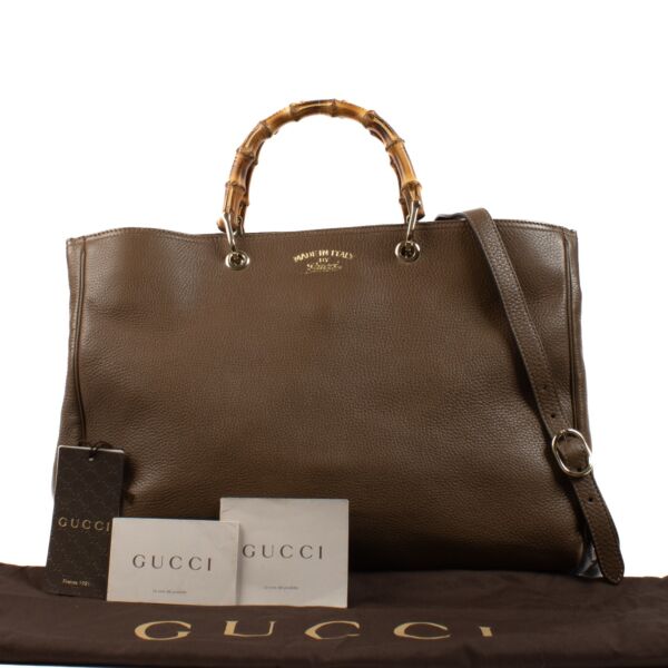 Gucci Brown Large Bamboo Shopper Bag