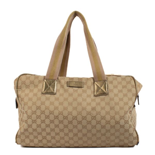 Shop safe online at Labellov in Antwerp, Brussels and Knokke this 100% authentic second hand Gucci Monogram Tote Bag