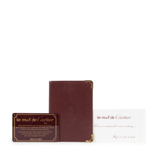 Must De Cartier Burgundy Leather Adress Book Cover