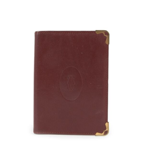 Must De Cartier Burgundy Leather Adress Book Cover
