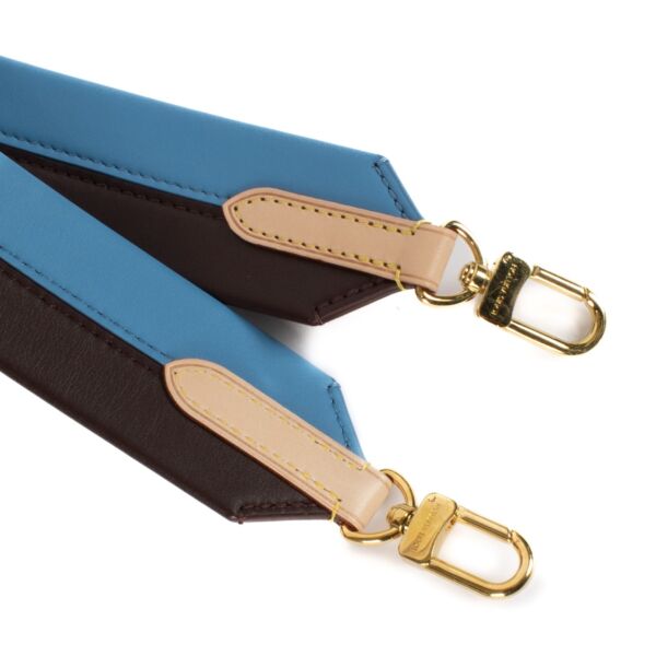 Louis Vuitton Black/Blue Leather Bag Strap