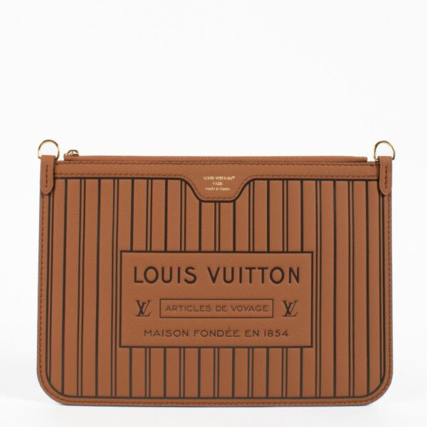 shop 100% authentic second hand Louis Vuitton Tan Neverfull Inside Out Clutch on Labellov.com