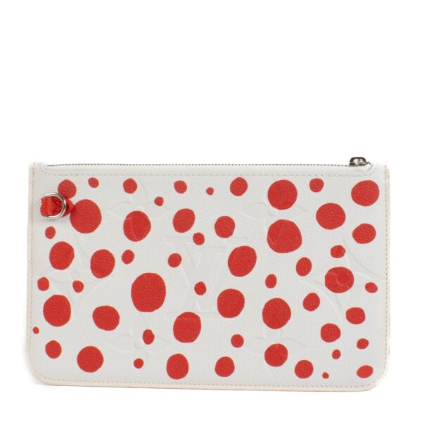 Louis Vuitton x Yayoi Kusama White Neverfull MM Clutch Bag