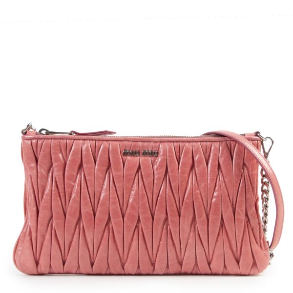 Miu Miu Pink Metalasse Crossbody Bag 