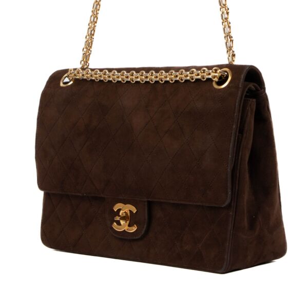 Chanel Vintage Brown Suede 2.55 Chain Classic Flap Bag