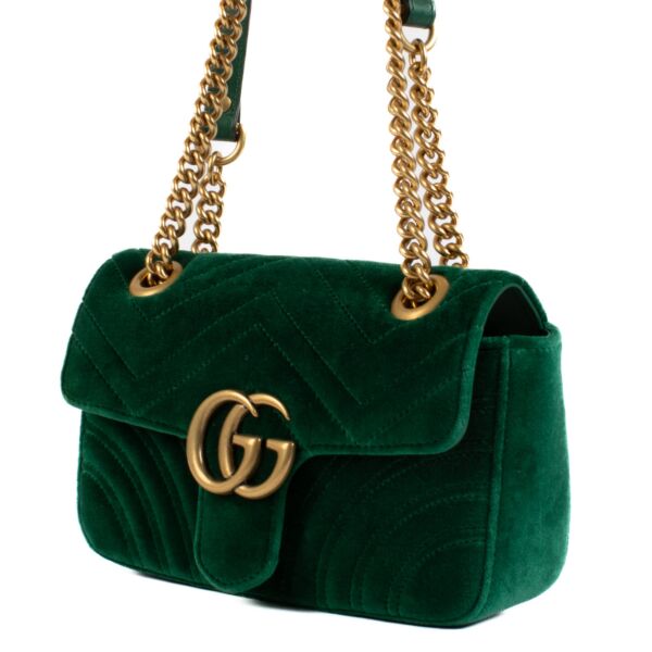 Gucci Green Velvet Small Marmont Crossbody Bag