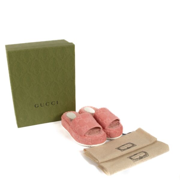 Gucci Pink Sponge GG Platform Slides - Size 38