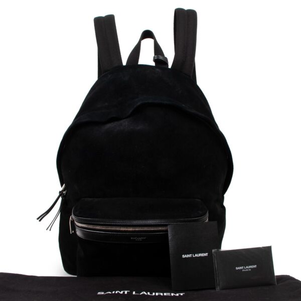 Saint Laurent Black Suede City Backpack