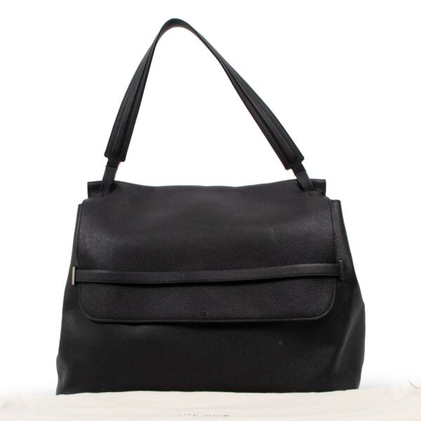 The Row Top Handle 14 Black Leather Shoulder Bag