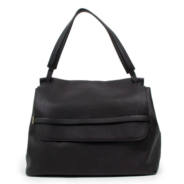 The Row Top Handle 14 Black Leather Shoulder Bag