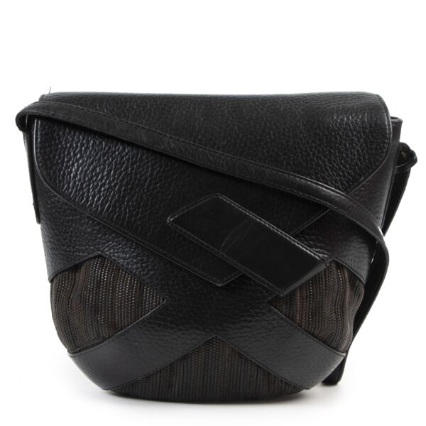 Delvaux Toile de Cuir Brown and Black Crossbody Bag