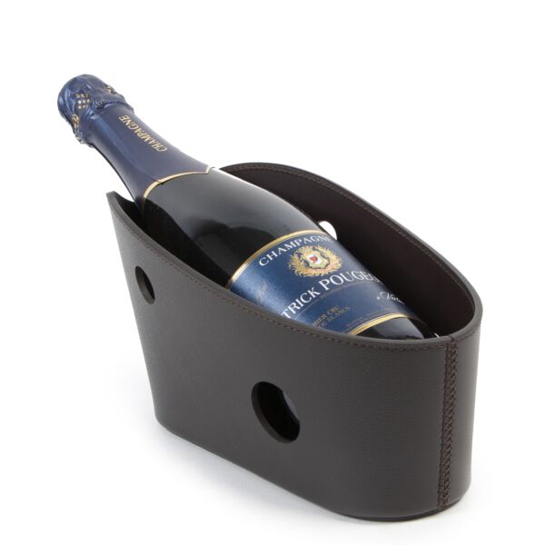Delvaux Brown Leather Wine Holder 