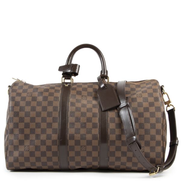Authentique seconde-main vintage Louis Vuitton Damier Ebene Keepall 45 Bag achète en ligne webshop LabelLOV