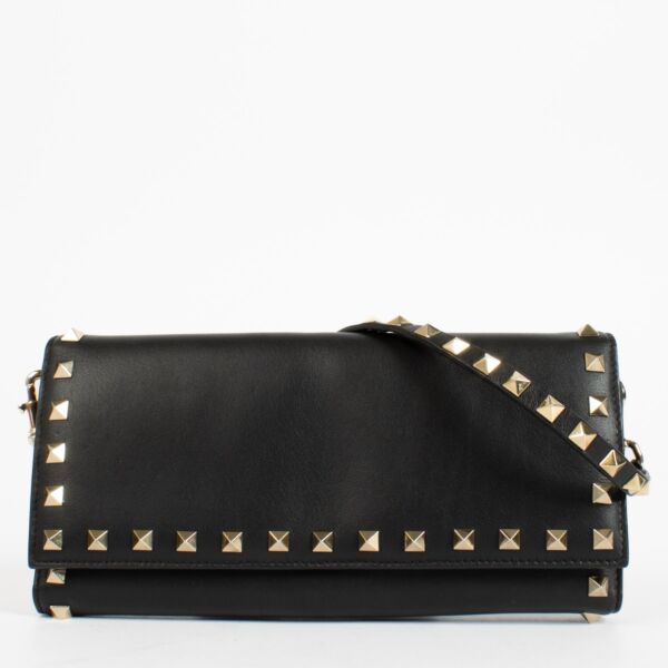 Shop the authentic Valentino Garavani Black Rockstud Shoulder Bag at Labellov.com