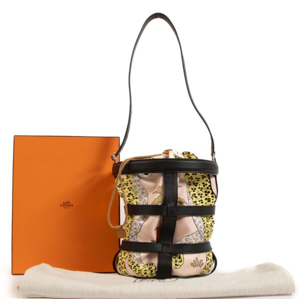 Hermès Musardine Black Bucket Leopard Shoulder Bag