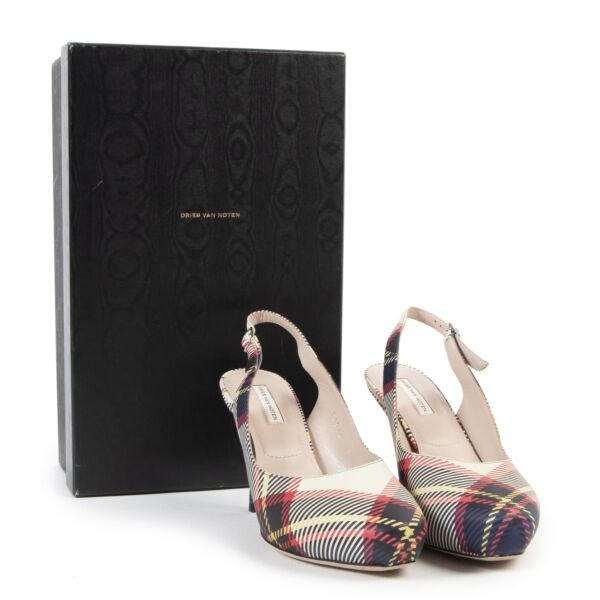 Dries Van Noten Multicolor Tartan Nappa Heels - Size 36