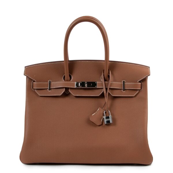 Hermès Birkin 35 Togo Gold PHW for the best price at Labellov secondhand luxury