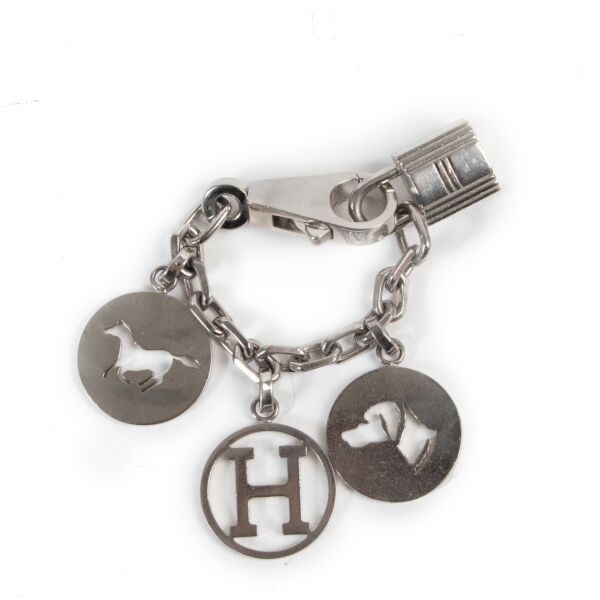 Authentic secondhand Hermès Breloque Olga Silver Palladium Charm designer bags accessories fashion luxury vintage webshop safe secure online shopping