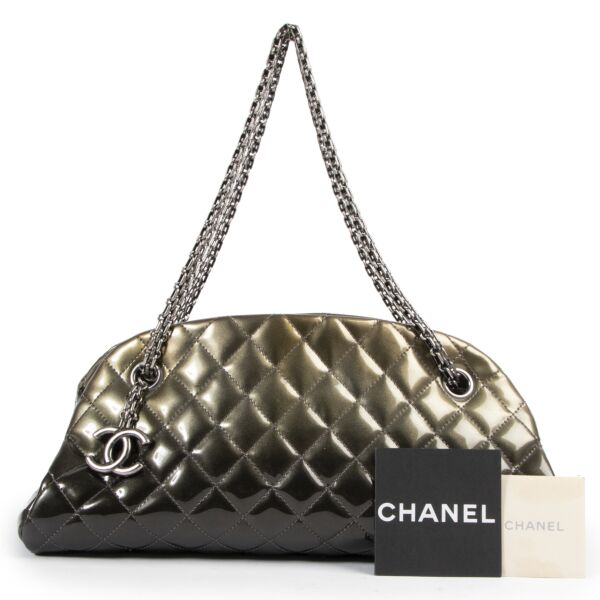 Chanel Gold Degrade Quilted Patent Leather Mademoiselle Bag