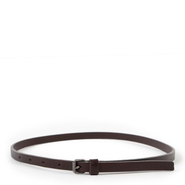 Fendi Dark Brown Slim Leather Belt