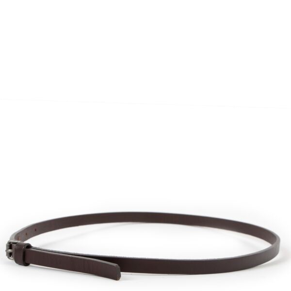 Fendi Dark Brown Slim Leather Belt - Size 38 