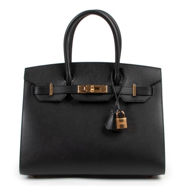 Hermes Birkin 30 Black Veau Madame Sellier with gold toned hardware available at Labellov