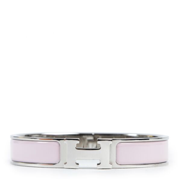 Authentieke Tweedehands Hermès Pink H Clic Clac Bracelet PHW juiste prijs veilig online shoppen luxe merken webshop winkelen Antwerpen België mode fashion