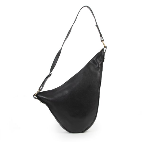 Delvaux Black Saddle Sling Bag for the best price at Labellov secondhand luxury in Antwerp
