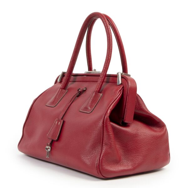 Prada Red Leather Top Handle Bag