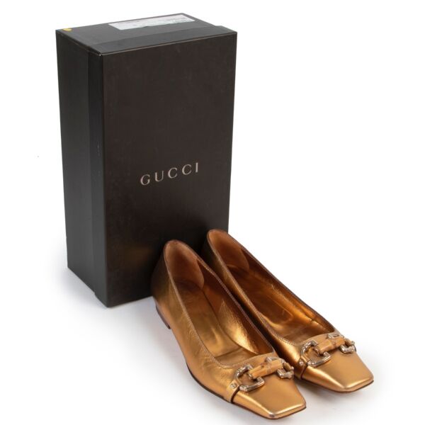 Gucci Gold Flats - Size 40,5