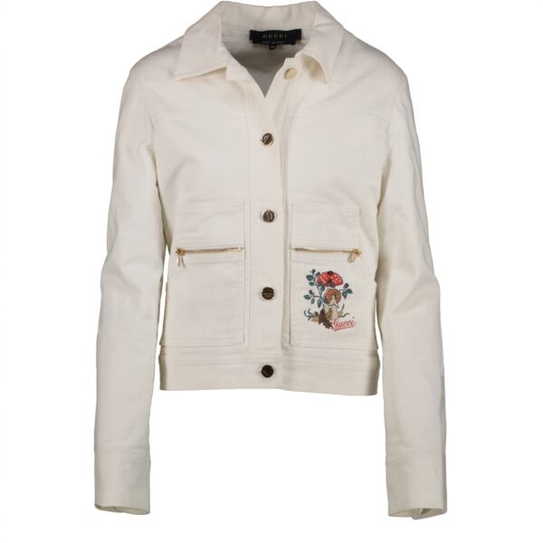 Gucci White Denim Jacket - Size 40