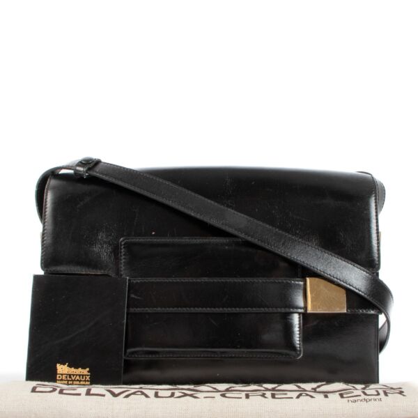 Delvaux Madame Black Box Calf Vintage