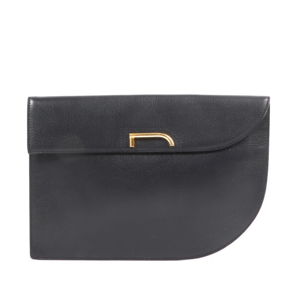 Delvaux Blue D-shaped Vintage Clutch
