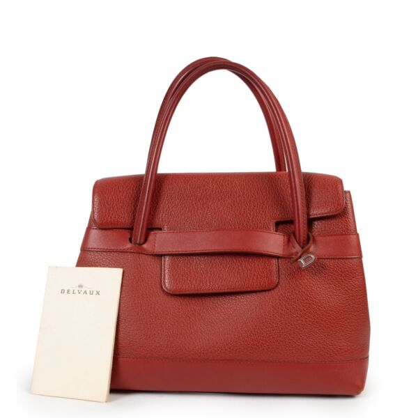 Deux De Delvaux Red Top Handle