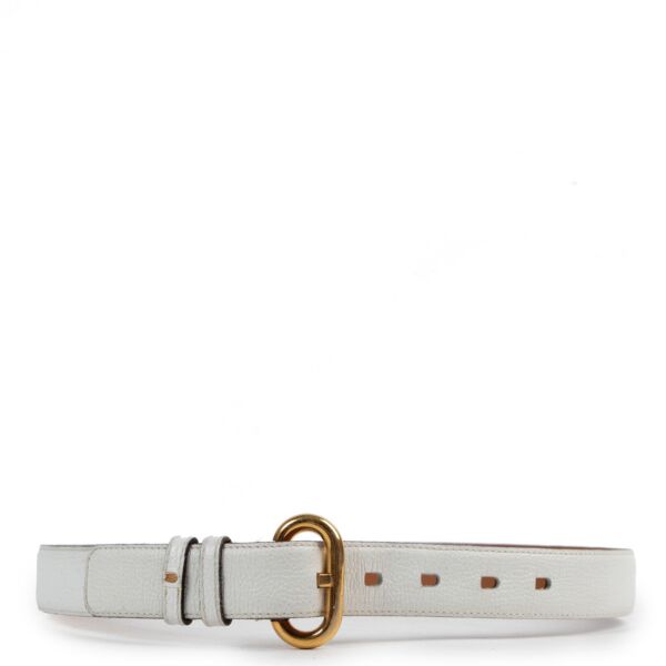 Delvaux White Leather Belt - size 75