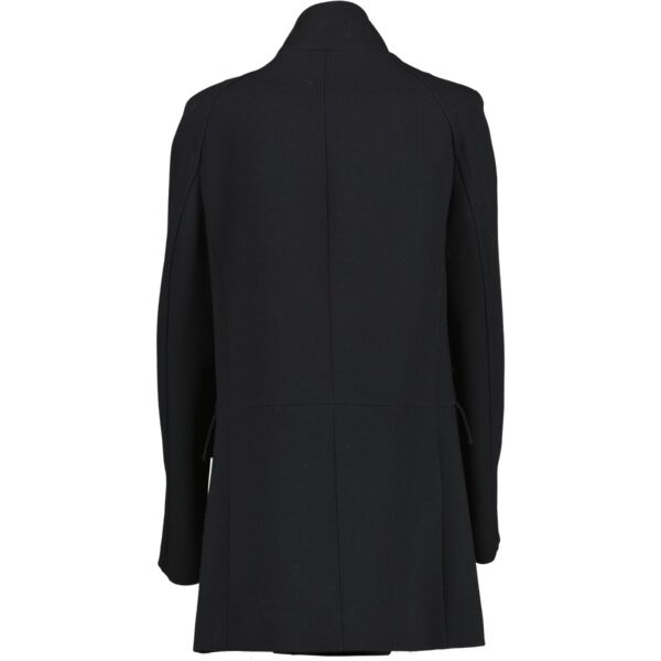 Balenciaga Black Double Breasted Zipper Wool Coat - Size FR36