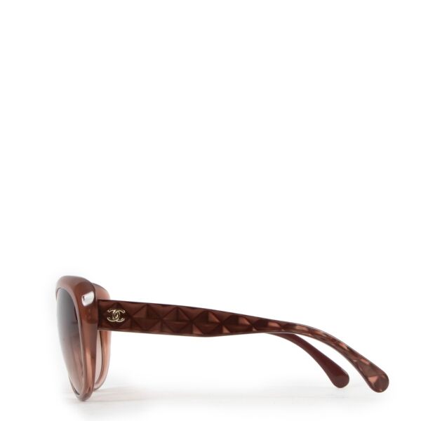 Chanel CC Diamond Quilting Mocha Brown Sunglasses