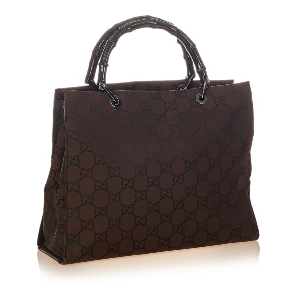 Gucci Bamboo GG Canvas Black Tote Bag