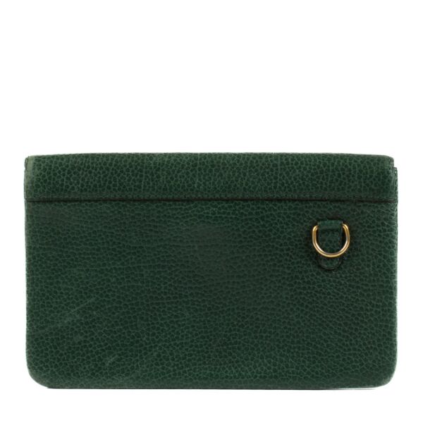 Delvaux Green Leather Vintage Pouch
