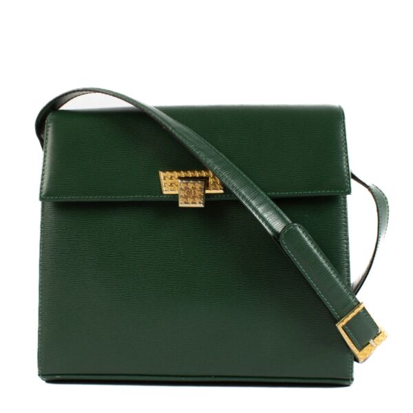 Christian Dior Green Leather Vintage Box Bag