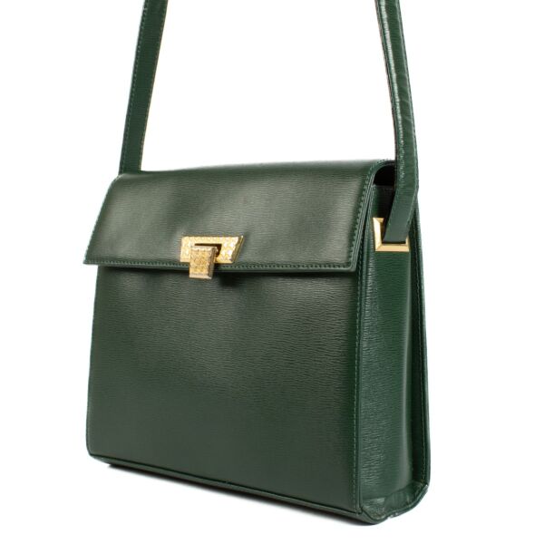 Christian Dior Green Leather Vintage Box Bag