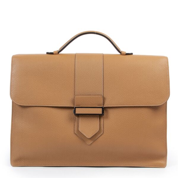Delvaux Cognac Cartable Presse II Taurillon Crispé 