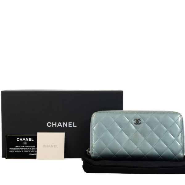 Chanel Blue Patent Leather Wallet