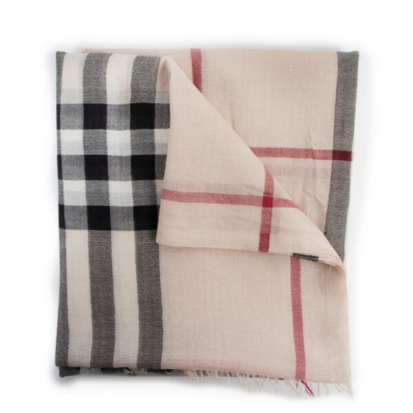 Burberry Beige Check Scarf